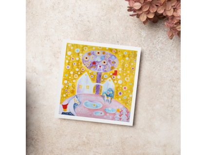 Veselé Vánoce tvorime srdcem irena kovarova feng shui obraz obrazek 21x21cm (11)